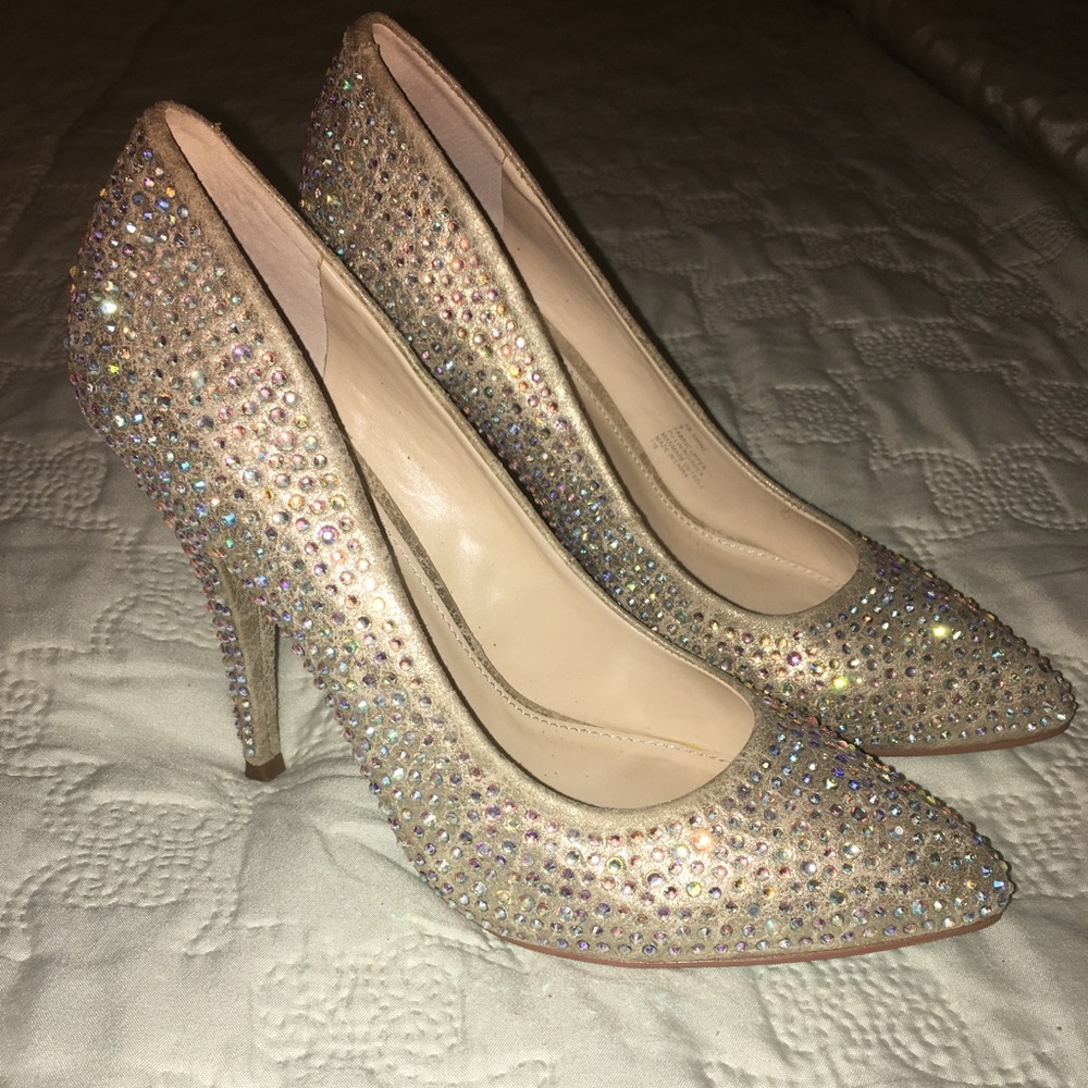 Crystal studded heels Betsy’s Johnson